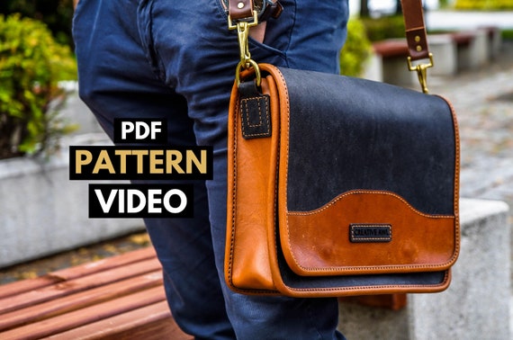 Leather Bag Pattern Leather Messenger Bag pattern Leather | Etsy