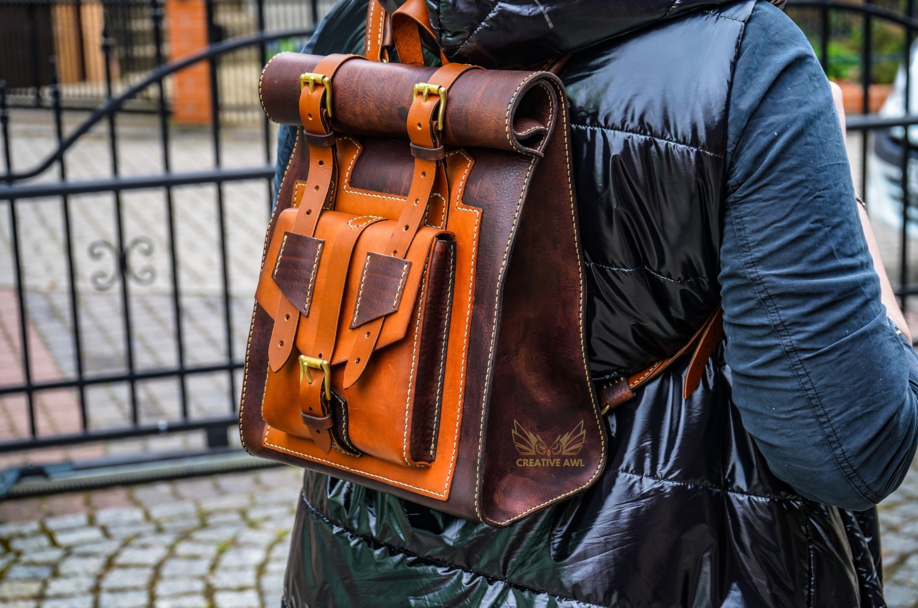 Guliver Rolltop Backpack Pattern Leather Backpack Template Etsy