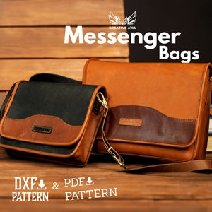 PDF & DXF Leather Bag Pattern - Leather Messenger Bag pattern - Leather Template - Leather PDF Pattern - Laptop Bag Pattern