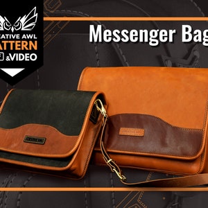 Leather Bag Pattern - Leather Messenger Bag pattern - Leather Template - Leather PDF Pattern - Laptop Bag Pattern - Leather Patterns