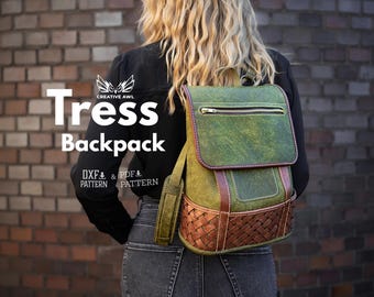 Leather Tress Backpack Pattern: DIY Template (PDF & DXF)