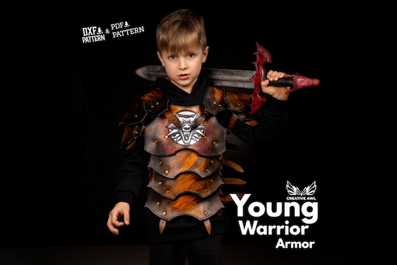 PDF & DXF Young Warrior Armor Pattern | Kids Leather Armor Template | Digital Download
