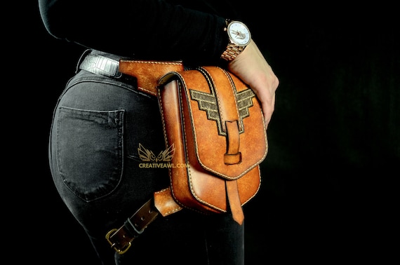 Leather Biker Bag Hip Bag