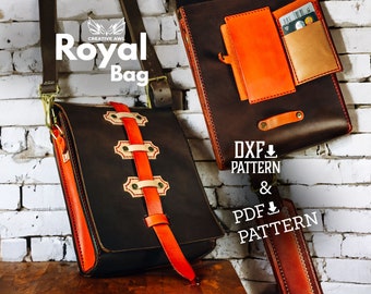 Leather Messenger Bag Pattern: Royal Bag PDF & DXF Template
