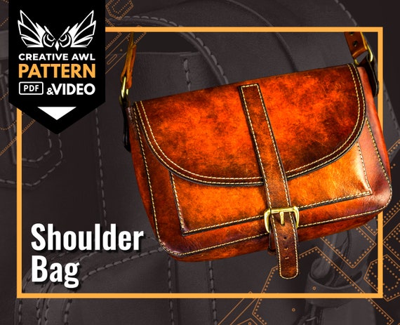 Creative awl выкройки скачать бесплатно Leather Bag Pattern Leather shoulder Bag pattern Leather Etsy