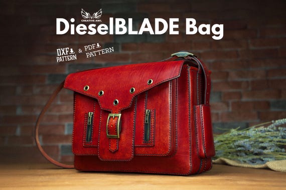 PDF & DXF Leather Dieseblade Messenger Bag PDF Pattern