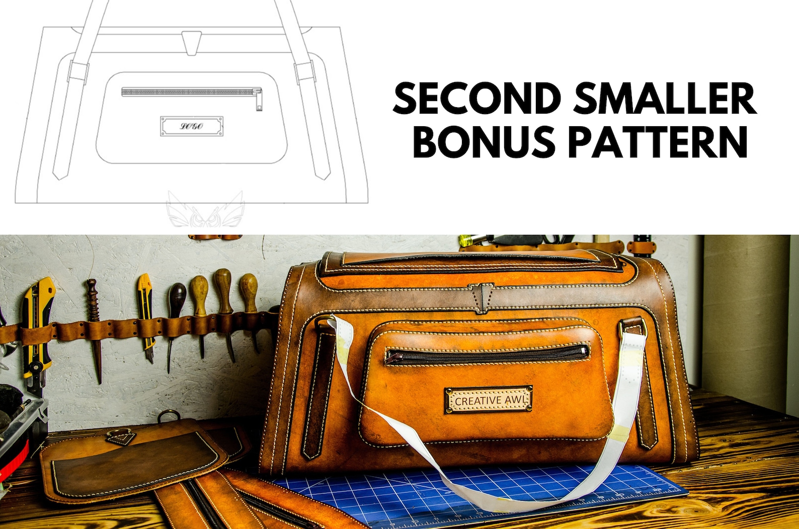 Laser PDF Leather Duffle Bag Pattern Leather Bag Pattern Etsy