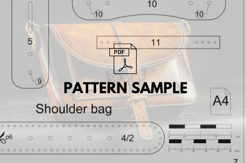 Creative awl выкройки скачать бесплатно Leather Bag Pattern Leather Shoulder Bag Pattern Leather Etsy