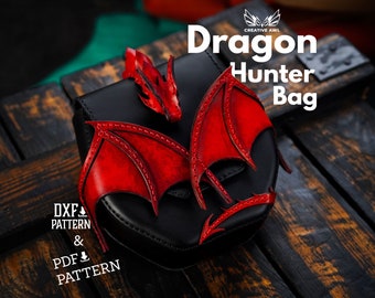 PDF & DXF Leder Dragon Hunter Tasche PDF Schnittmuster