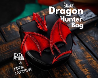 PDF & DXF Leder Dragon Hunter Tasche PDF Schnittmuster