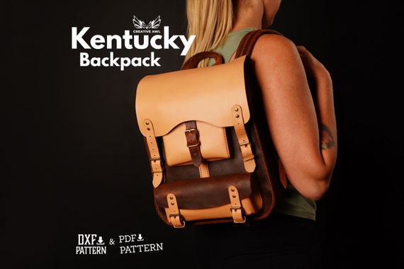 PDF & DXF Leather Kentucky Backpack Pattern - Leather Bag pattern - Leather Pdf Template
