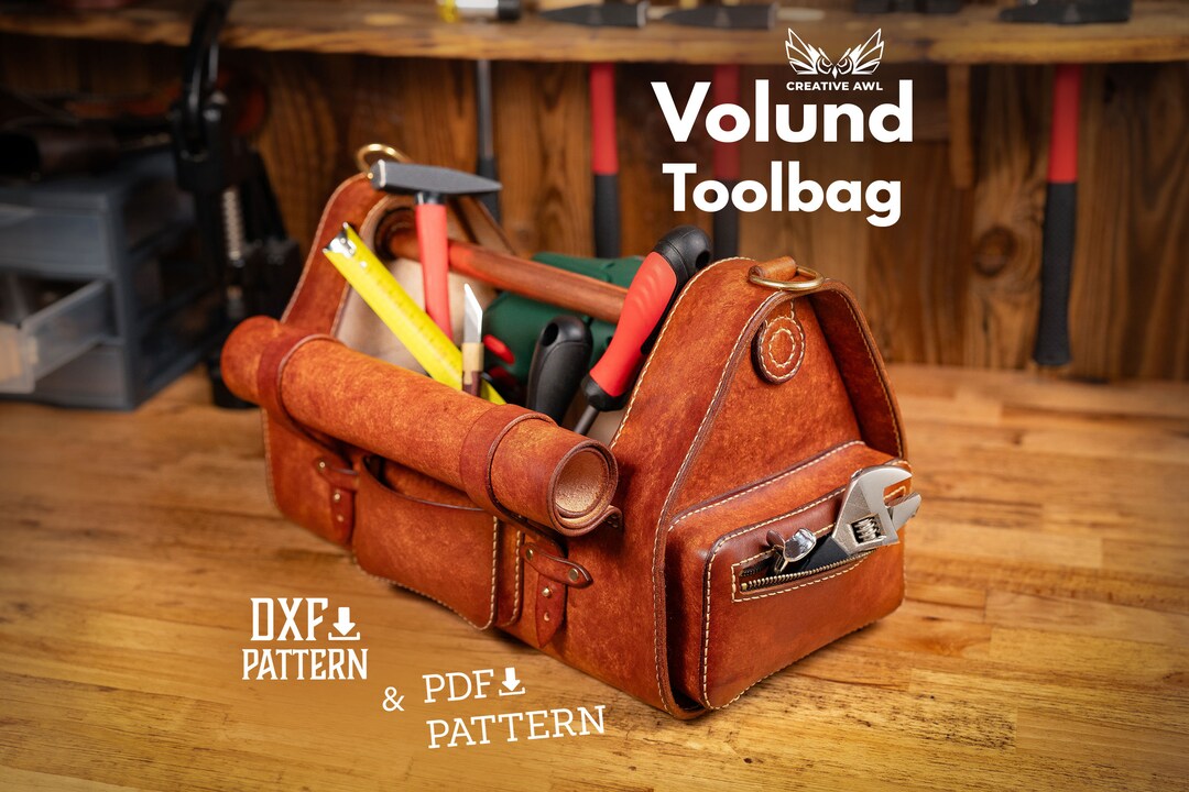 PDF &amp; DXF Volund Toolbag Pattern - Leather Tools Bag Pattern - Leather ...