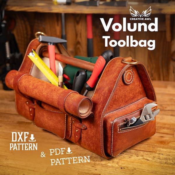 PDF & DXF Volund Toolbag Pattern - Leather Tools Bag pattern - Leather Pdf Template - Leather Pattern