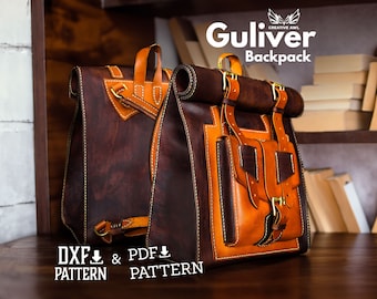 Guliver Roll-top Leather Backpack Pattern (PDF & DXF)