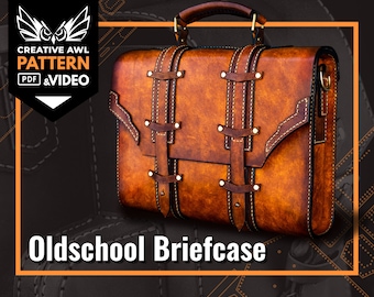 Oldschool Briefcase Pattern - Leather shoulder Bag pattern - Leather Pdf Template - Leather Pattern - Messenger Bag - Leather Patterns -