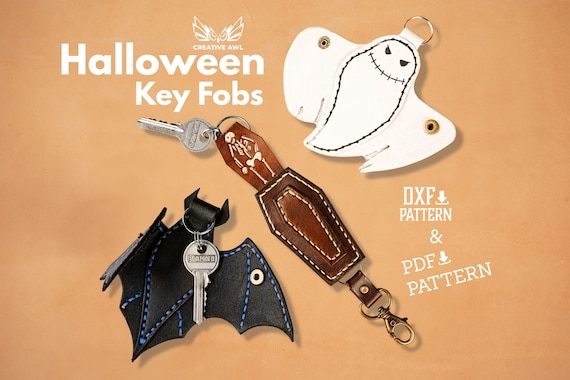 Leather Halloween Key Fobs Patterns Set