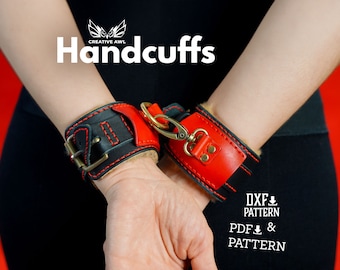 PDF & DXF Leather Handcuffs Pattern - Leather DIY Template