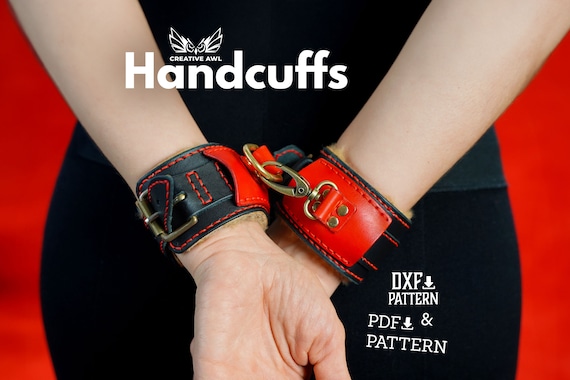 PDF & DXF Leather Handcuffs Pattern - Leather DIY Template