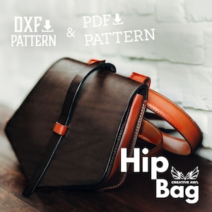 PDF & DXF Leather Bag Pattern - Hip Bag Pattern - Leather Pattern - Pouch Belt Bag Pattern - Leather Patterns - Leather Pdf Template