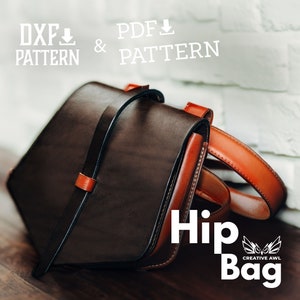 PDF & DXF Leather Bag Pattern - Hip Bag Pattern - Leather Pattern - Pouch Belt Bag Pattern - Leather Patterns - Leather Pdf Template