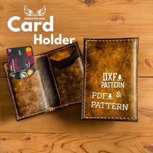 PDF & DXF Leather card holder Pattern - Leather Wallet pattern - Leather Pattern - Leather Patterns - Leather Pdf Template