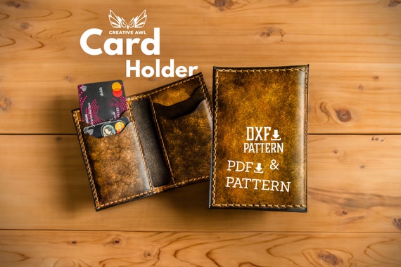 PDF & DXF Leather card holder Pattern - Leather Wallet pattern - Leather Pattern - Leather Patterns - Leather Pdf Template