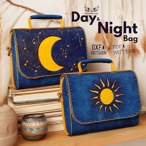 Leather Day'n Night Bag Pattern: Shoulder Bag PDF Template (DXF)