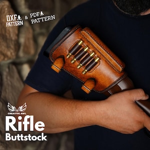 PDF & DXF Leather Riffle Buttstock Cover Pattern - Arm Cover DIY
