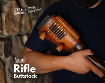 PDF & DXF Leather Riffle Buttstock Cover Pattern - Arm Cover DIY