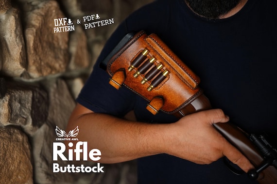 PDF & DXF Leather Riffle Buttstock Cover Pattern - Arm Cover DIY