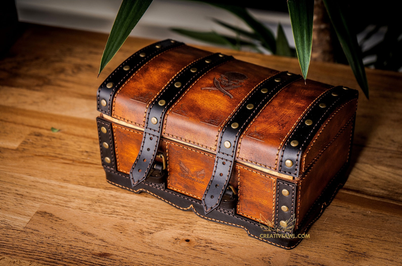 Leather Treasure Chest Pattern Leather Treasure Box Etsy