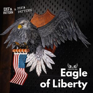 Patron PDF et DXF en cuir avec aigle - Modèle aigle