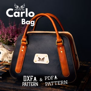 PDF & DXF The Carlo Leather Pencil Case + Bag Set Pattern - Leather Pattern - Leather bag pattern - Leather Template - PDF Pattern