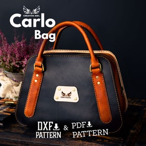PDF & DXF Das Carlo Leder Mäppchen + Tasche Set Schnittmuster - Leder Schnittmuster - Ledertasche Schnittmuster - Leder Template - PDF Schnittmuster