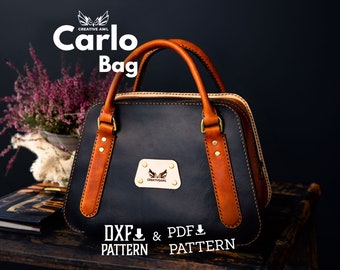 PDF & DXF Das Carlo Leder Mäppchen + Tasche Set Schnittmuster - Leder Schnittmuster - Ledertasche Schnittmuster - Leder Template - PDF Schnittmuster
