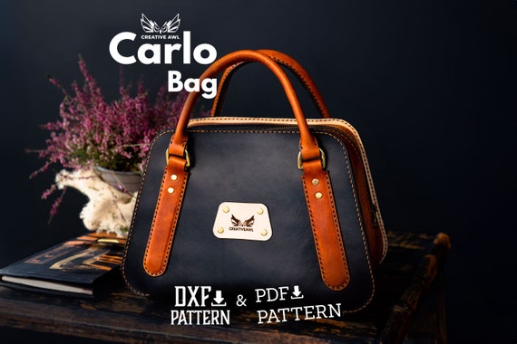 PDF & DXF The Carlo Leather Pencil Case + Bag Set Pattern - Leather Pattern - Leather bag pattern - Leather Template - PDF Pattern
