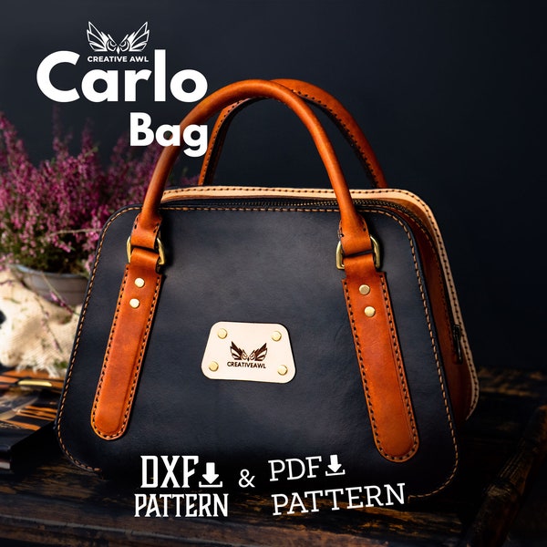 PDF & DXF Das Carlo Leder Mäppchen + Tasche Set Schnittmuster - Leder Schnittmuster - Ledertasche Schnittmuster - Leder Template - PDF Schnittmuster