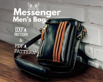 Leather Messenger Bag Pattern – PDF & DXF Template