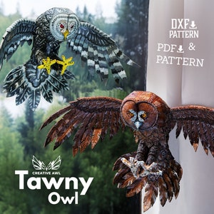 PDF & DXF Leather Tawny Owl PDF Pattern