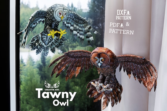 PDF & DXF Leather Tawny Owl PDF Pattern