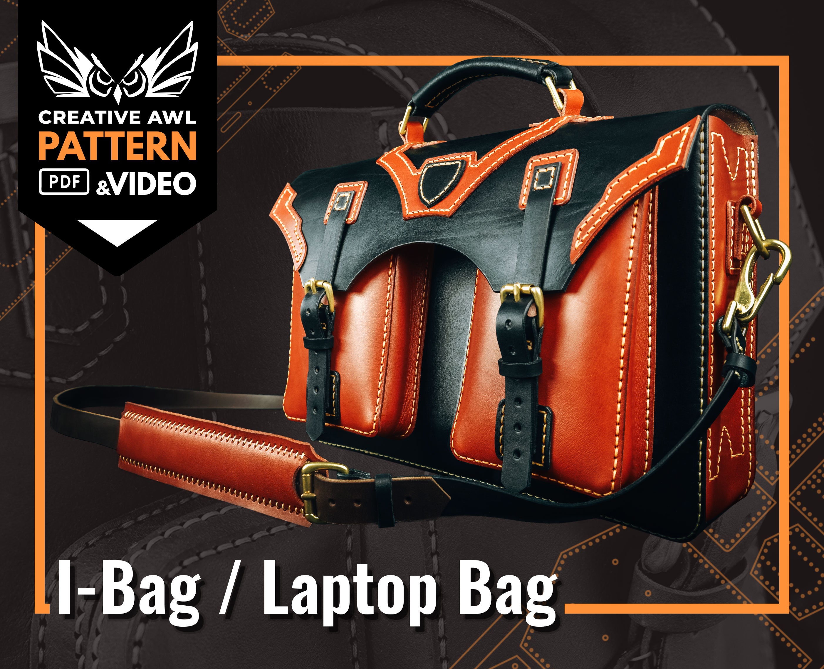 Leather Bag Pattern Laptop Bag pattern Leather Pattern Leather