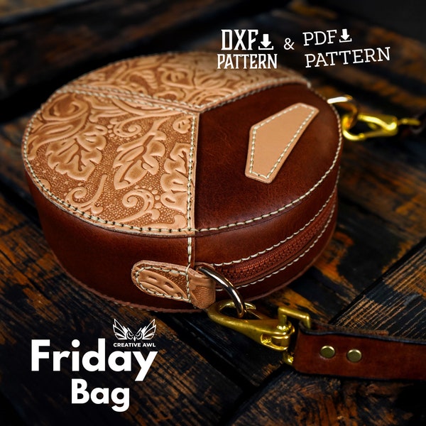 PDF & DXF Leather Friday Bag Pattern