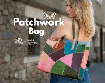 Modello per borsa patchwork in formato PDF e DXF