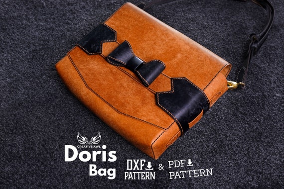 PDF & DXF Doris Messenger Bag Pattern - Leather Pattern - Leather bag pattern - Leather Template - PDF Pattern