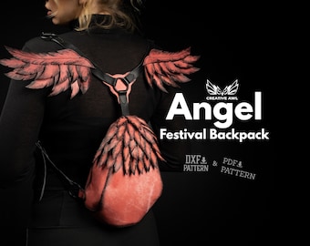 Leather Angel Backpack Pattern: Festival Wings PDF & DXF Template