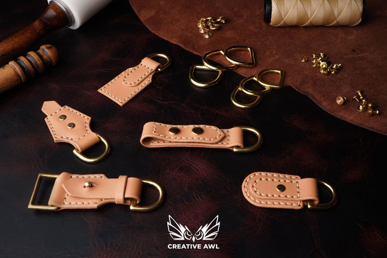 PDF & DXF Leather D-rings Loops / Key fobs Set PDF Pattern image 5