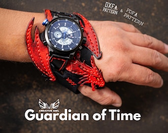 PDF & DXF Leather Guardian of Time Watch Strap PDF Pattern
