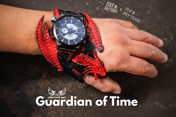 PDF & DXF Leather Guardian of Time Watch Strap PDF Pattern