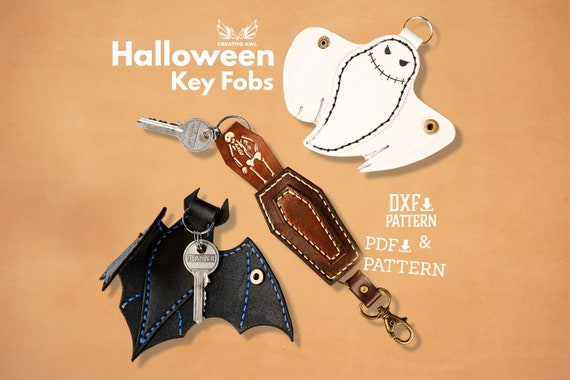 PDF & DXF Leather Halloween Key Fobs Patterns Set