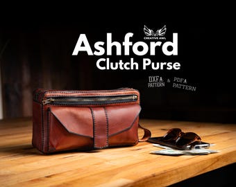 PDF & DXF Ashford Clutch Bag -  Leather PDF Pattern Tutorial